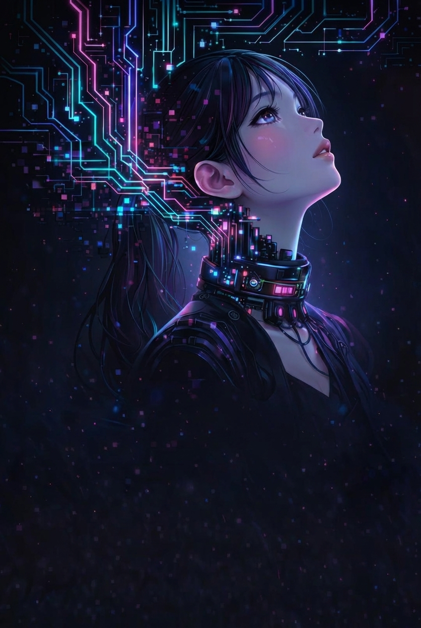 UnderSilicon smart collar artwork with circuit control lines